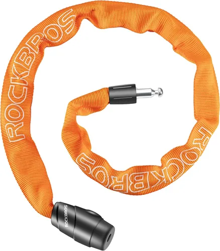 Vista 8 de Candado de cadena para bicicleta ROCKBROS, resistente antirrobo, de 3 pies de largo, 5mm de grosor, candado para bicicleta con juego de llaves, a