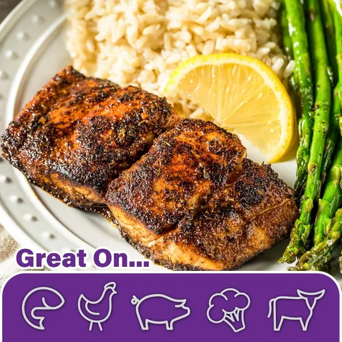 Vista 4 de Cajun's Choice - Condimento ennegrecido, tarro de 2.75 onzas, paquete de 2, totalmente natural, bajo en sal, sin gluten, auténtica especia