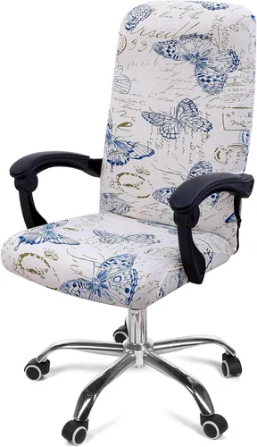 Vista 8 de Smiry fundas elásticas estampadas para silla de oficina de computadora, fundas universales para sillas giratorias de escritorio, extraíbles