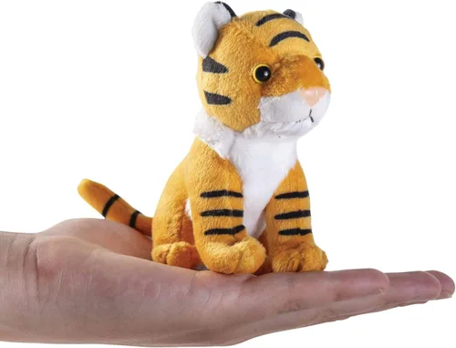 Vista 3 de PREXTEX Safari Friends - Juego de regalo de animales de peluche, 5 animales de zoológico pequeños (jirafa, tigre, león, oso polar, elefante)