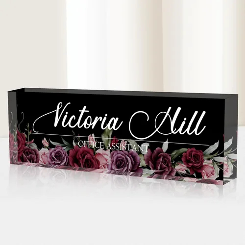 Vista 36 de Placa de identificación para escritorio, placa de nombre de escritorio personalizada, accesorios de escritorio de oficina acrílicos, regalos A