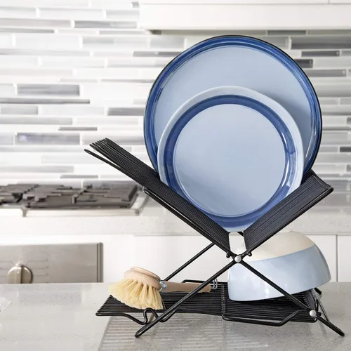 Vista 5 de Better Houseware 1489 gran secaplatos plegable, en color negro, Acero, Negro, L