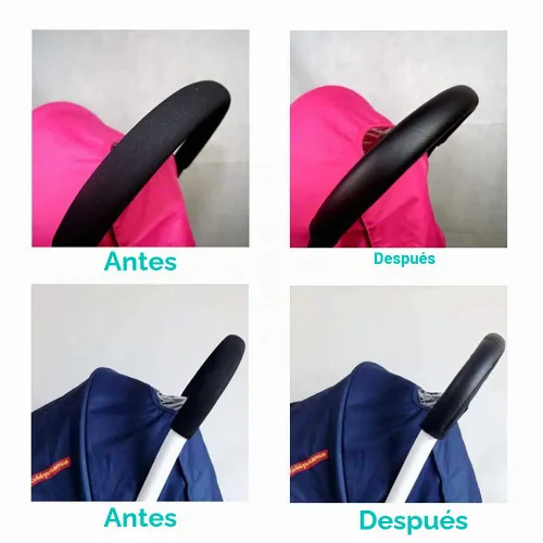 Vista 7 de Funda con asa para cochecito Babyzen YOYO2/YOYO+, piel sintética, color negro