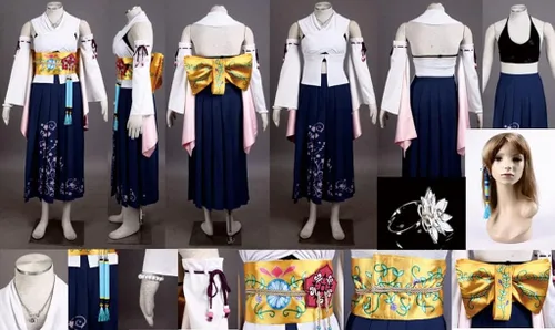 Vista 9 de YOUYI Disfraz de Yuna de juego de cómics de talla estadounidense, disfraz de Halloween Yuna