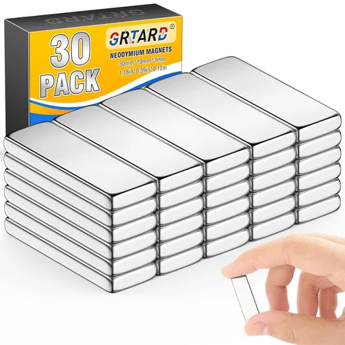 Vista 7 de Grtard - 50 imanes de neodimio fuertes, barras magnéticas de tierras raras de 0.787 x 0.197 x 0.079 in Heavy Duty Rectangular Magnetic Bars, Super