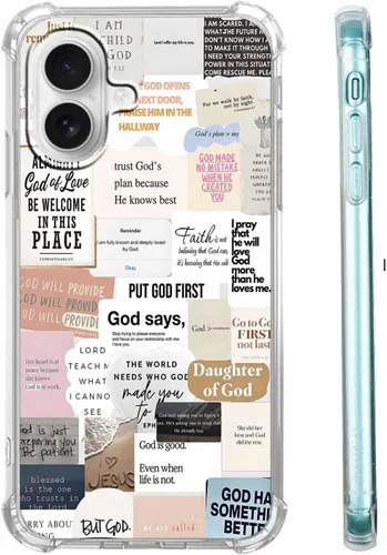 Vista 56 de Funda para Celular con Versículos de la Biblia, Colocación de Citas Cristianas de Jesús, Diseño Collage, Funda Protectora Suave de TPU de Moda