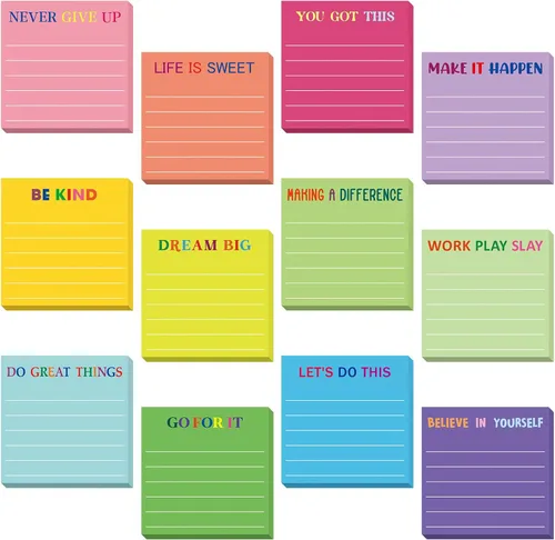 Vista 72 de Yinder 12 notas adhesivas inspiradoras, bonitas notas adhesivas motivacionales, regalos de agradecimiento a los empleados, a granel para profesores