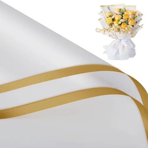 Vista 11 de Papel de regalo floral coreano - 15 hojas impermeables de envoltura de flores para ramos y regalos