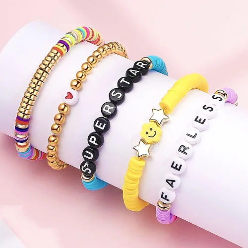 Vista 2 de Taylor Concert Outfit Merch Swift - Pulseras de amistad Eras Tour 1989 Swiftie Anti-héroe Fearless Midnight pulseras para mujeres y niñas