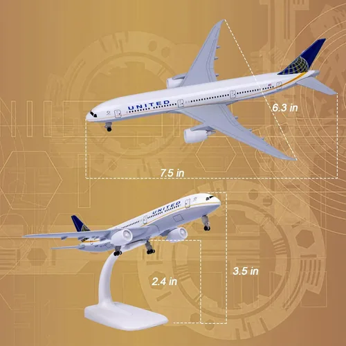 Vista 5 de Avión 1:300 Escala B787 Modelo Avión Metal Aleación para Regalo y Decoración