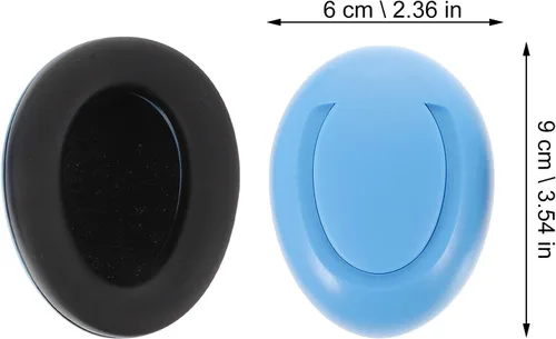 Vista 2 de Orejeras con cancelación de ruido para bebés con banda elástica ajustable, auriculares protectores azules para protección auditiva y reducción