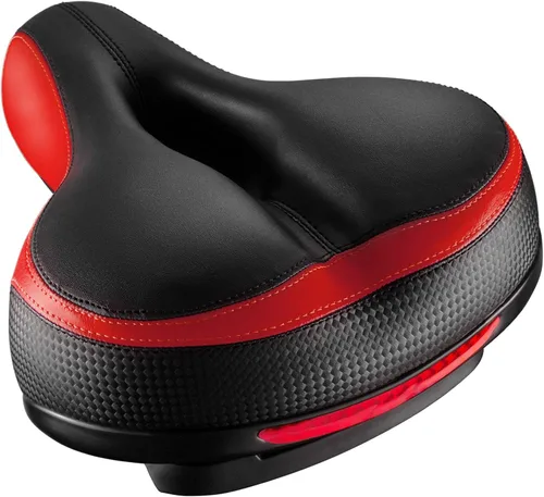 Vista 8 de Asiento de bicicleta, asiento de bicicleta más cómodo, doble absorción de golpes, espuma viscoelástica, impermeable, silla de montar de bicicleta