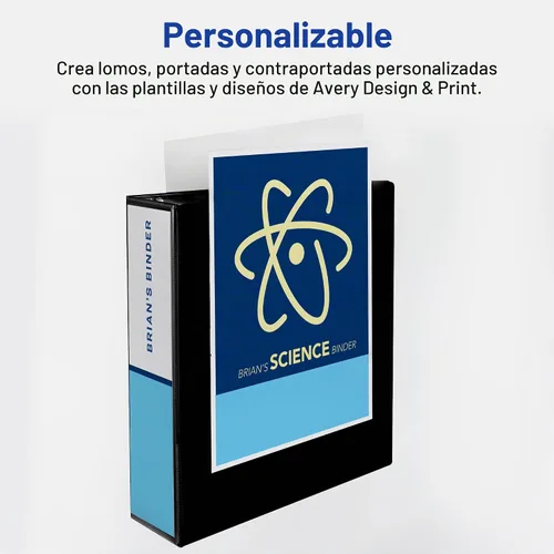 Vista 4 de Carpeta resistente Avery para trabajos, Negro Paquete de 10 For Heavy School, Home and Office Use, DuraHinge Tear-Resistant Spine, DuraEdge