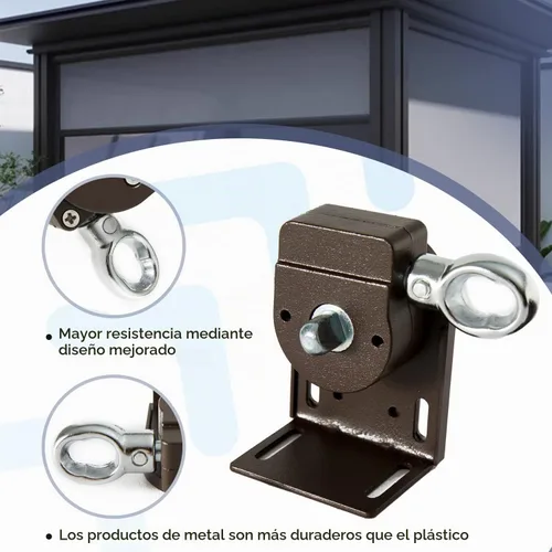 Vista 4 de Kit elástico + soporte inalámbrico, accesorios de instalación de repuesto universales para sombrilla de interior/exterior y persianas enrollables