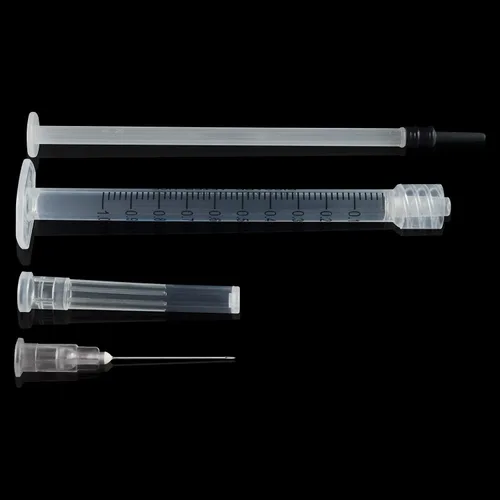 Vista 5 de Jeringa de 1 cc/ml con herramientas de laboratorio de aguja de 0.95 oz y 1/2 pulgadas, paquete de 20 Cada uno envuelto individualmente