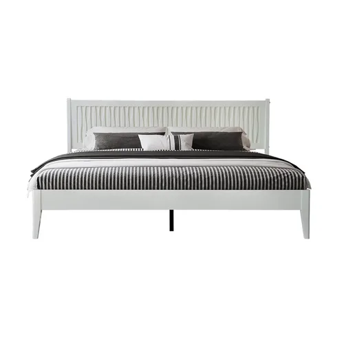 Vista 16 de Marco de cama tamaño King, cama plataforma de madera sólida con cabecera y pie de cama, 12 listones resistentes, patas centrales de metal, fácil