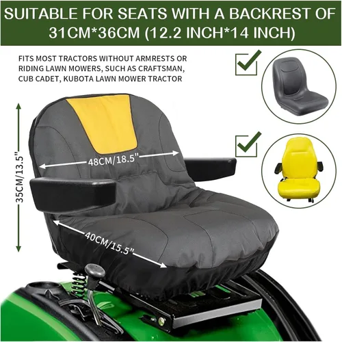 Vista 2 de Funda de asiento para cortacésped, funda de asiento de tractor Oxford de poliéster resistente con superficie acolchada de cojín, compatible