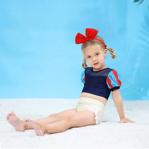 Vista 6 de Lito Angels Traje de baño de dos piezas de princesa para niños, traje de baño con falda