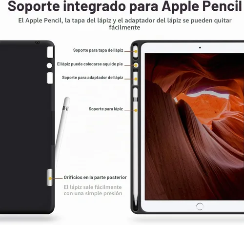 Vista 3 de auaua - Funda para iPad de 9ª, 8ª, 7ª generación de 10,2 pulgadas, color Marrón