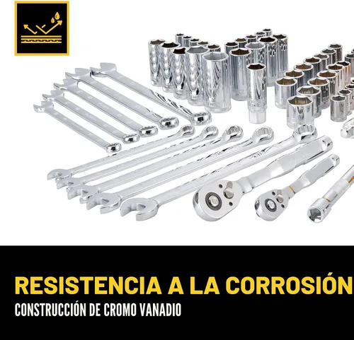 Vista 4 de DEWALT Juego de herramientas mecánicas de 142 piezas, accionamiento de 1/4 pulgadas y 3/8 pulgadas, SAE y métrico (DWMT45425)