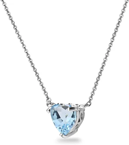 Vista 5 de Collar para mujer, collar de piedra natal, piedra preciosa genuina o sintética, solitario de corazón de 0.276 in, collar corto, collar delicado