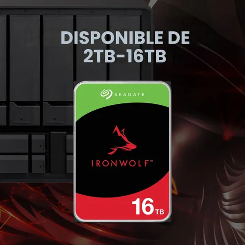 Vista 7 de Seagate IronWolf Disco duro interno NAS de 4TB CMR 3.5 pulgadas SATA 6Gb/s 5400 RPM caché de 64MB para almacenamiento conectado a red RAID Servicios