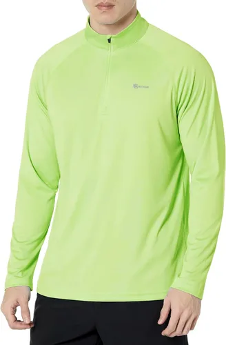 Vista 18 de Men's UPF 50+ Rash Guard 1/4 Zip Stand Collar Swim Shirt Long Sleeve Berry Conservar