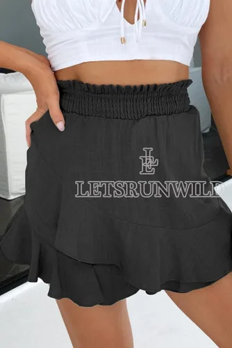 Vista 7 de LETSRUNWILD Minifalda para mujer, con volantes, de moda, de algodón, cintura alta, con vuelo, para el verano