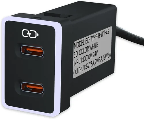 Vista 11 de Cargador de coche para Toyota USB C Dual Port Pd Tipo C Carga Azul/rojo (1.3 x 0.9 pulgadas)