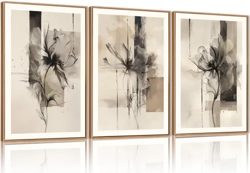 Vista 85 de FWIEXA Juego de Arte de Lienzo Bohemio Enmarcado para Pared, Cuadros Botánicos Verde Salvia Decoración de Pared, Impresiones de Arte de Plantas