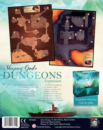Vista 2 de Sleeping Gods: Dungeons by Red Raven Games, juego de mesa de estrategia