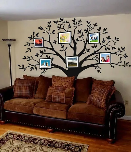 Vista 3 de Tamaño grande árbol de familia Marcos de Fotos pegatina de pared vinilo calcomanía decorativo para pared para la decoración del hogar