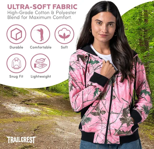 Vista 2 de TrailCrest Sudadera con capucha y cremallera completa para mujer