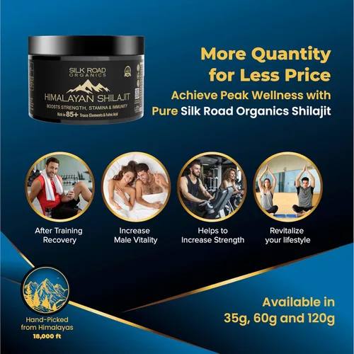Vista 8 de Shilajit Silk Road Organics - Resina pura de Shilajit del Himalaya con más de 85 oligoelementos y ácido fúlvico para energía y apoyo inmunológico