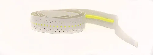 Vista 2 de ShockOut Dual Pro Grip + Overgrip (blanco/amarillo) - Sistema combinado de absorción de impactos y mejora de agarre para deportes de raqueta