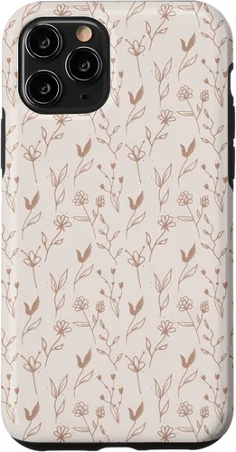 Vista 28 de Beige Tan Wildflower Floral Minimal Flower Boho Case for iPhone 17