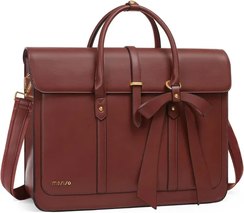 Vista 18 de MOSISO Bolsa para computadora portátil para mujer, de piel sintética, mochila convertible, bolsa de viaje para computadora con lazo