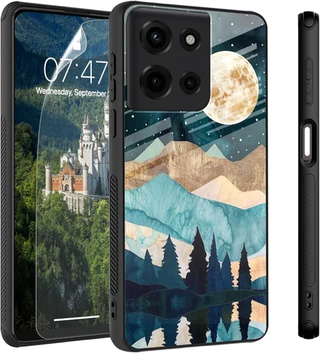 Vista 33 de Funda para Motorola Moto Edge 2022, cubierta trasera de vidrio templado con protector de pantalla, protección a prueba de golpes para Motorola Moto