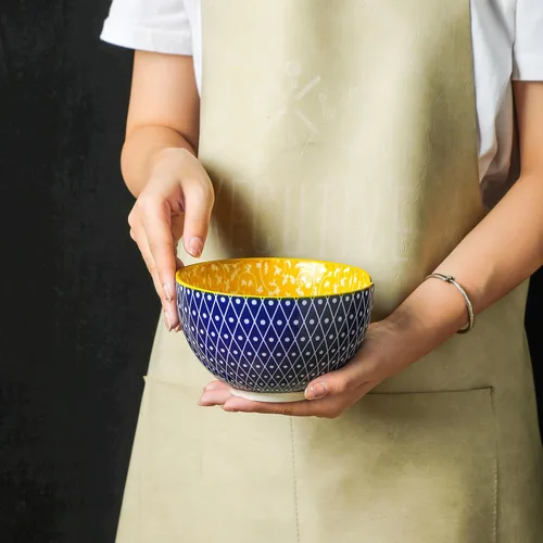 Vista 7 de Selamica Juego de cuencos de cerámica para ramen, cuencos de fideos de 15 onzas para cocina con palillos, cuencos profundos para sopa japonesa
