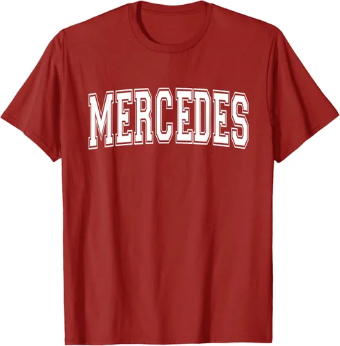 Vista 42 de MERCEDES TX TEXAS USA - Camiseta deportiva vintage estilo Varsity, Negro, S