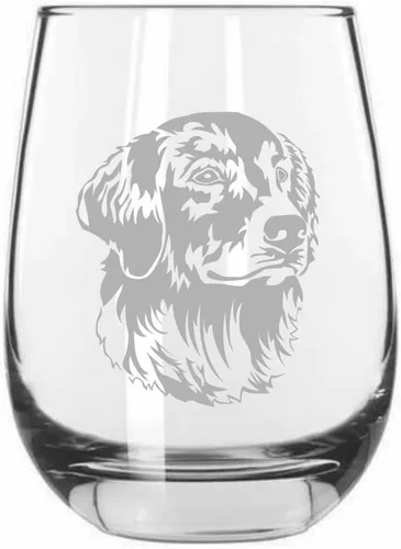 Vista 195 de Shar Pei (chino) - Vaso de vino sin tallo grabado para perro, 15.25 onzas