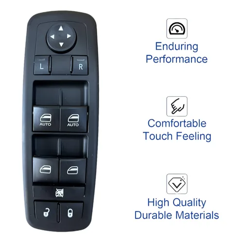 Vista 4 de Interruptor maestro de elevalunas eléctrico compatible con Jeep Grand Cherokee 2011 2012 2013 Dodge Durango 2011-2013 Reemplazar OEM # 68030823AE