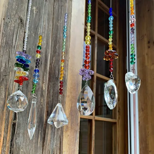 Vista 5 de 6 piezas de coloridos colgantes de prisma de cristal para ventana Transparente 1*