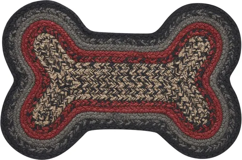 Vista 2 de VHC Brands Cumberland - Tapete de yute para interiores y exteriores, para perros, gatos, cocina, hueso pequeño, 11.5 x 17.5 pulgadas