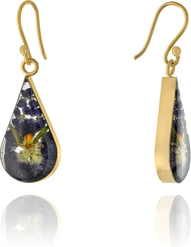 Vista 28 de Amazon Essentials Pendientes de plata de ley con forma de lágrima de flor prensada (anteriormente Amazon Collection)