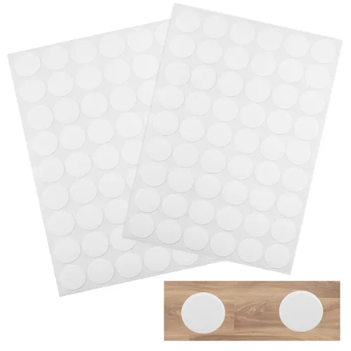 Vista 9 de Waziaqoc 108 calcomanías autoadhesivas para agujeros para tornillos (roble claro), 2 hojas de mesa, tapas de rosca, tapas de PVC, a prueba de polvo