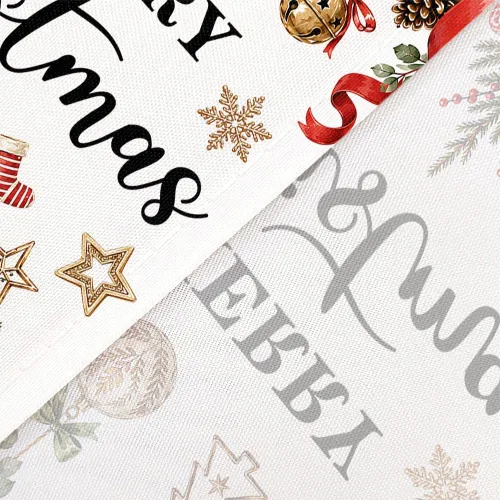 Vista 6 de Merry Christmas Tree Ornaments Waterproof Shower Curtain Set with Hooks Navidad