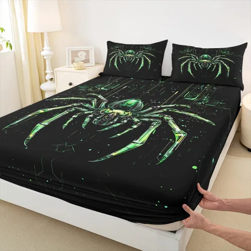 Vista 11 de Lindo Axolotl - Sábana bajera ajustable para niños, tamaño individual, juego de ropa de cama de animales marinos de dibujos animados, decoración