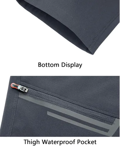 Vista 4 de MAGNIVIT - Pantalones de senderismo para hombre, resistentes al agua, 4 bolsillos con cremallera, reforzados, rodilleras, pantalones