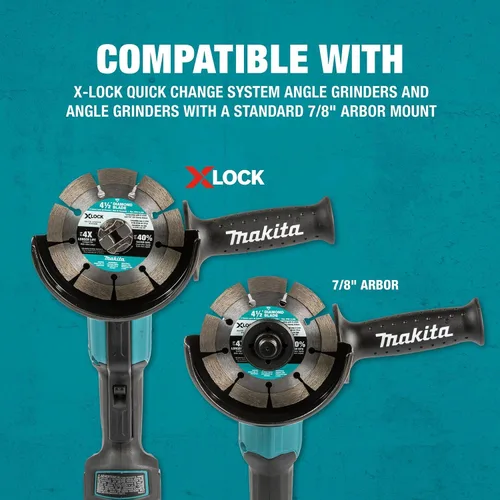 Vista 5 de Makita E-07200 X-Lock 4-1/2" Hoja de diamante segmentada para corte de mampostería, 2/pk